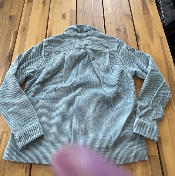 LL Bean Womens Slate Blue Corduroy Button Shacket Size Xs Petite - Picture 2 of 3